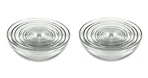 Anchor Hocking 10-Piece Glass Bowl Set (2 Sets) - Durable & Versatile Mixing Bowls for Baking, Meal Prep & Serving - Perfect for Home Kitchen & Restaurant Use