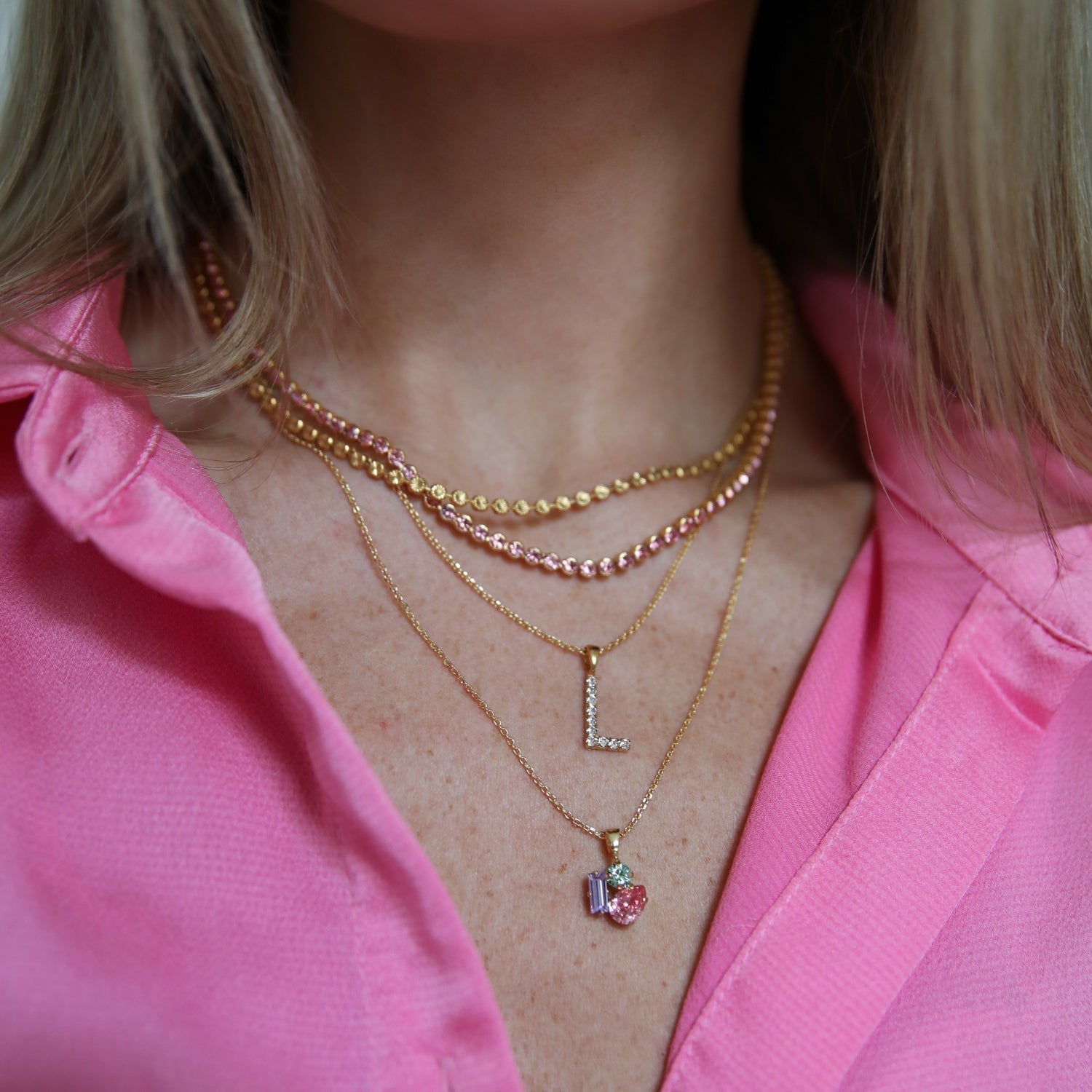 Isa Necklace & Pastel Combo - Elegant Dainty Gold Layering Necklace Set for Women | Perfect for Everyday Wear, Date Nights & Special Occasions