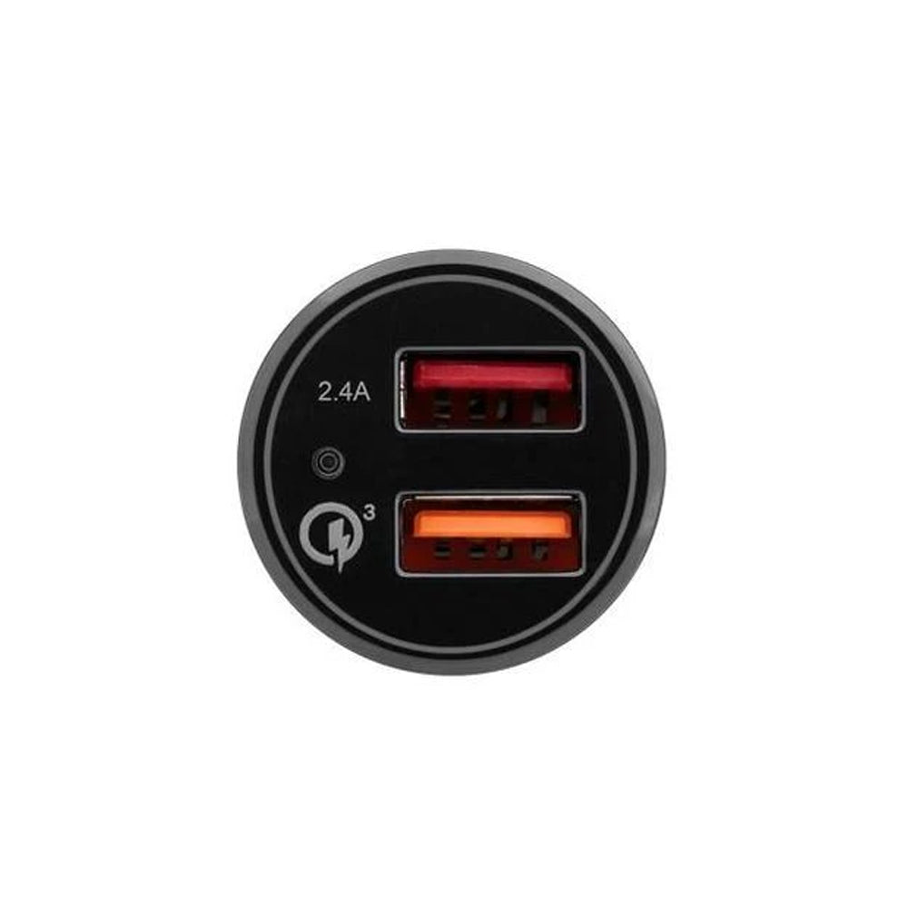 3sixT Fast Car Charger 5.4A Dual USB Port with 1m Micro USB Cable - Black | Quick Charging for Phones & GPS in Vehicle