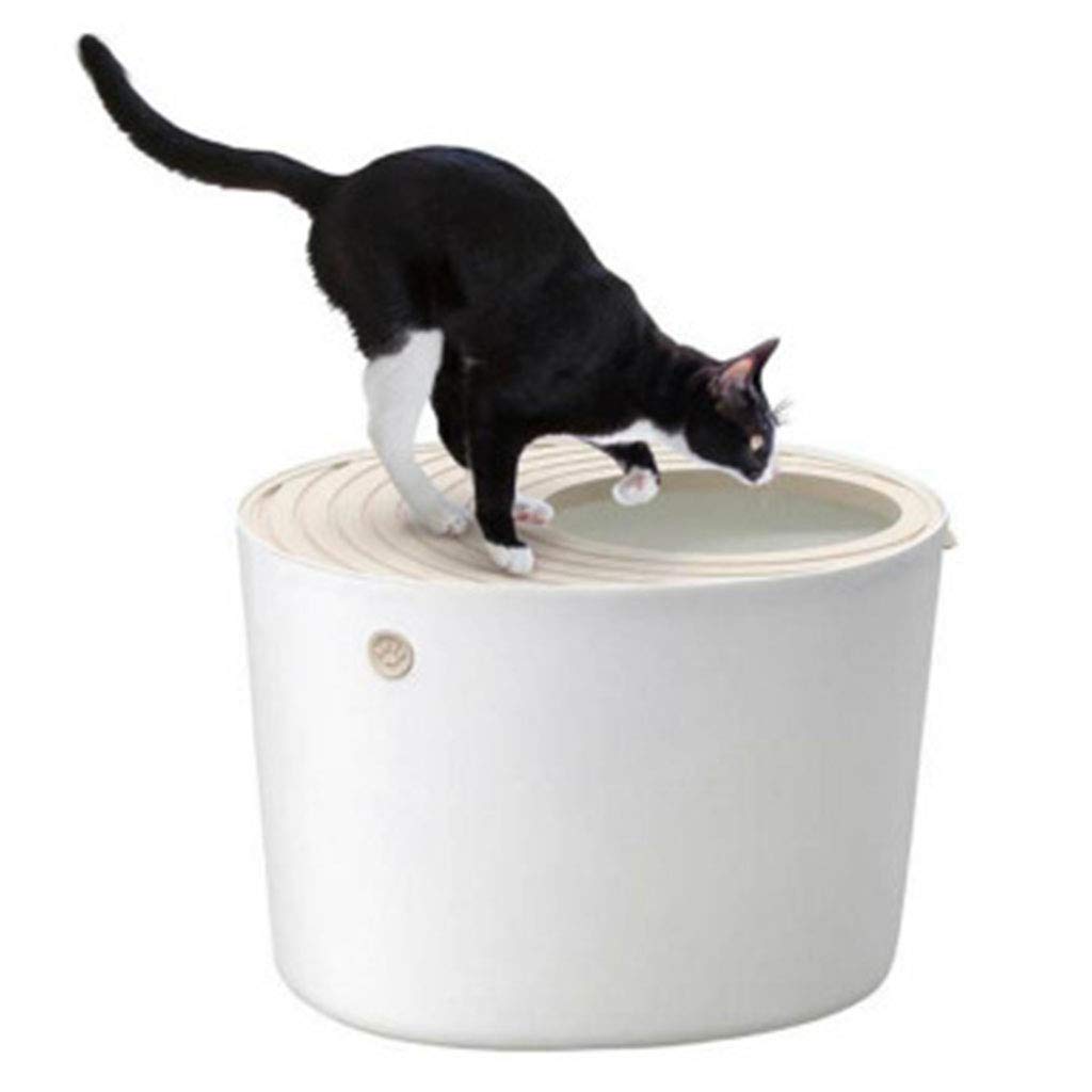 QIAOH Covered Cat Litter Box with Lid - Leak-Proof & Anti-Scatter Design for Indoor Cats | Perfect for Small Spaces & Multi-Cat Homes