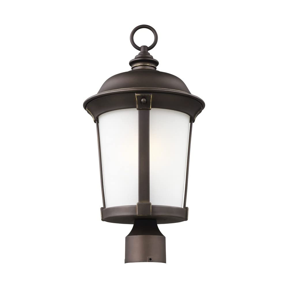 Seagull Lighting Generation 8250701-71 Transitional Outdoor Post Lantern - Antique Bronze Finish, Weather-Resistant Design for Patio, Garden & Entryway Lighting | Seagull-Calder Collection