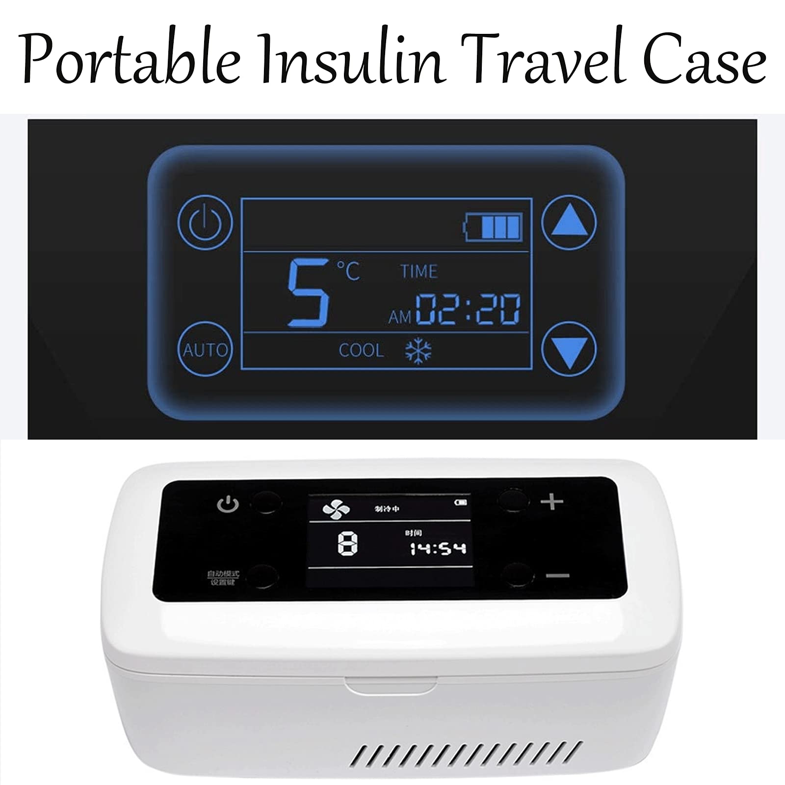 Portable Insulin Cooler Refrigerator - 2-8°C Temperature Control for Travel & Car Use, 8-Hour Battery Life, Diabetic Medicine Storage Case | Perfect for Traveling, Camping & Daily Medication Organization