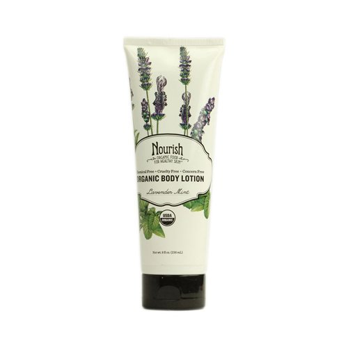 Nourish Body Lotion with Lavender & Mint - Organic Moisturizing Cream for Dry Skin | Relaxing Aromatherapy for Spa, Massage & Bedtime Use