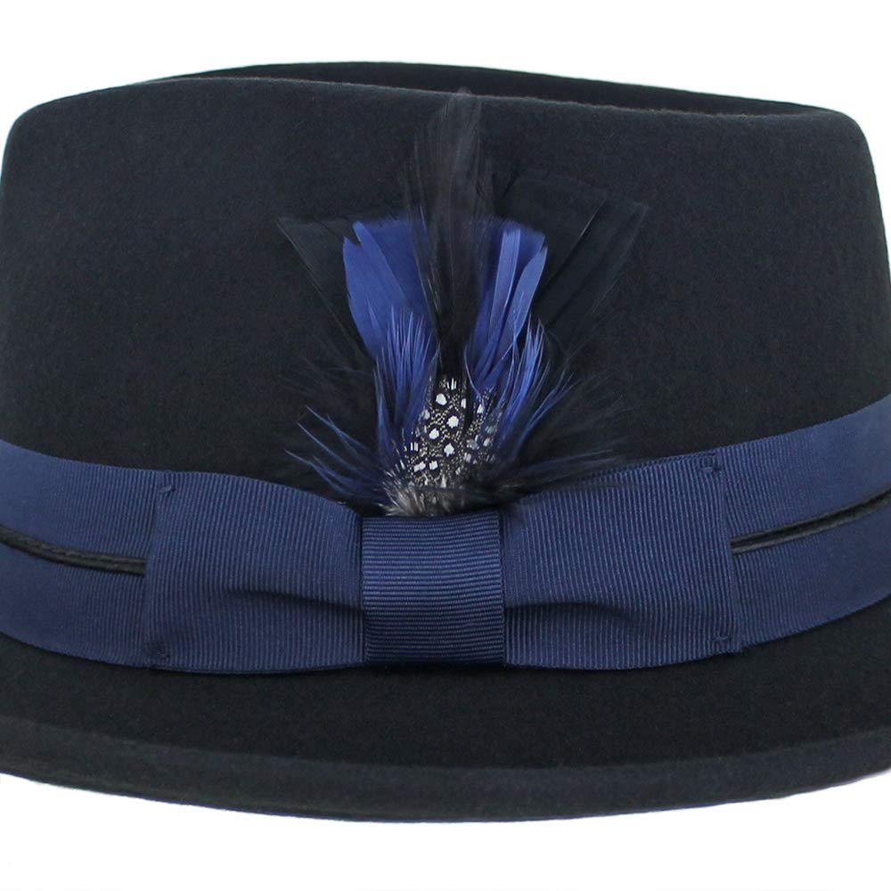 Wool Crushable Fedora Hat - Black, Grey, Navy, Brown for Outdoor & Travel
