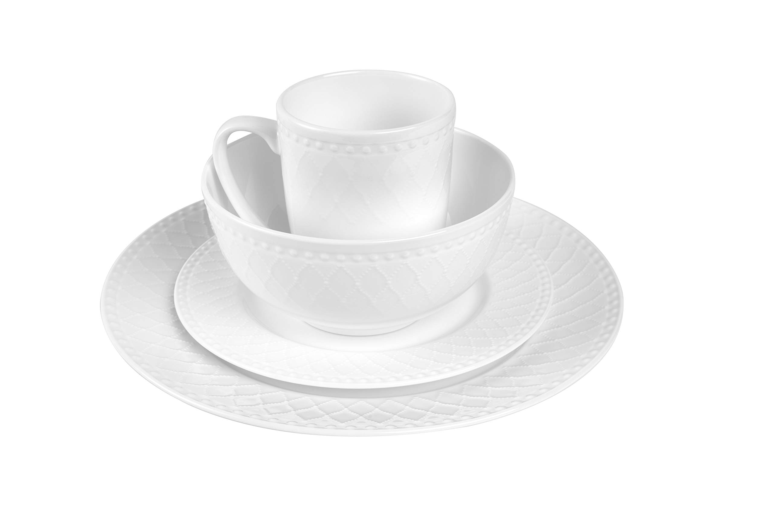 Alexandria 32-Piece Bone China Dinnerware Set - Elegant White Stoneware for Formal Dining & Entertaining - Dishwasher Safe Fine China Set for Weddings, Holidays & Special Occasions