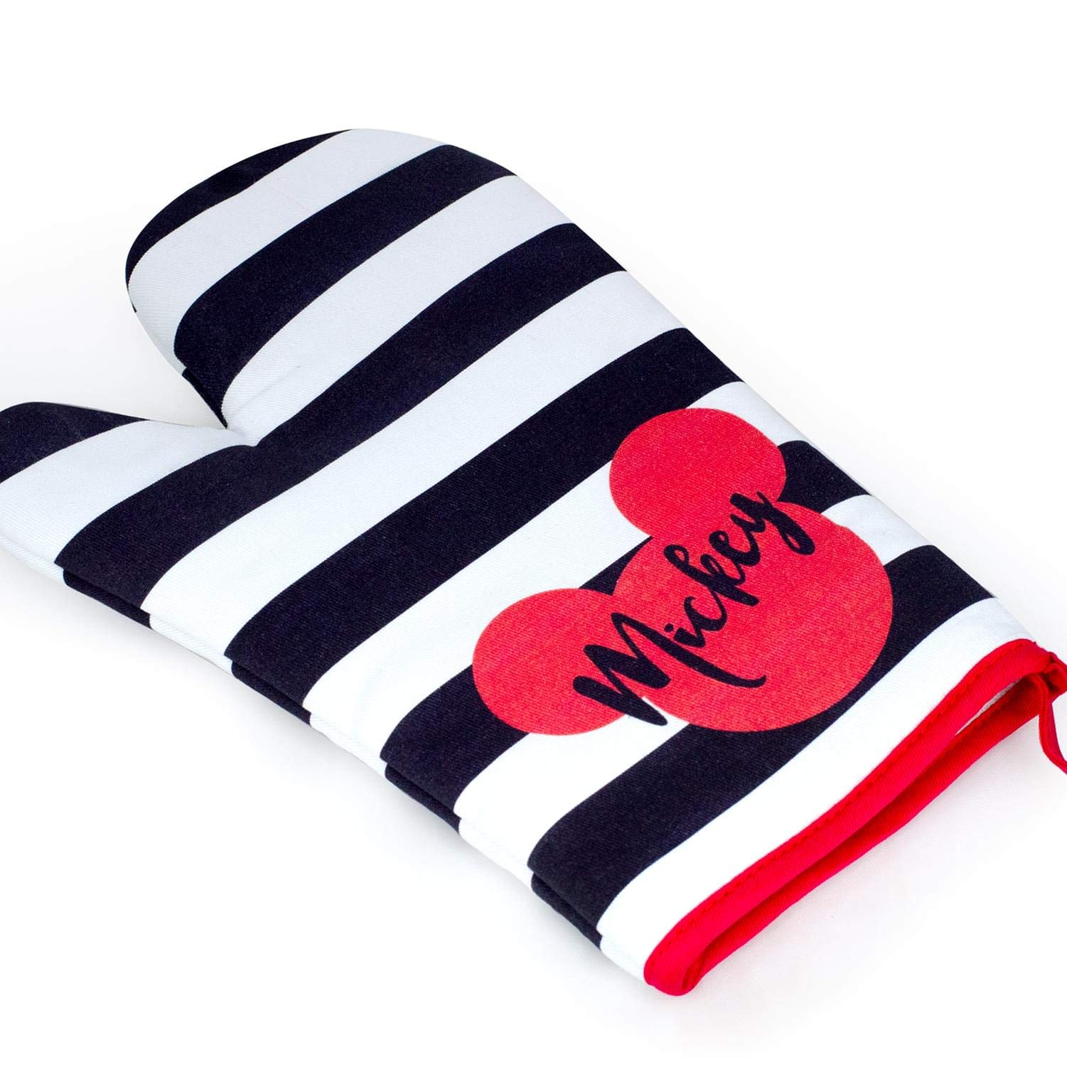 Disney Mickey Mouse Stripe Oven Mitt - Heat Resistant Kitchen Glove for Baking, Cooking & Grilling - Perfect for Holiday Gifts & Mickey Mouse Fans
