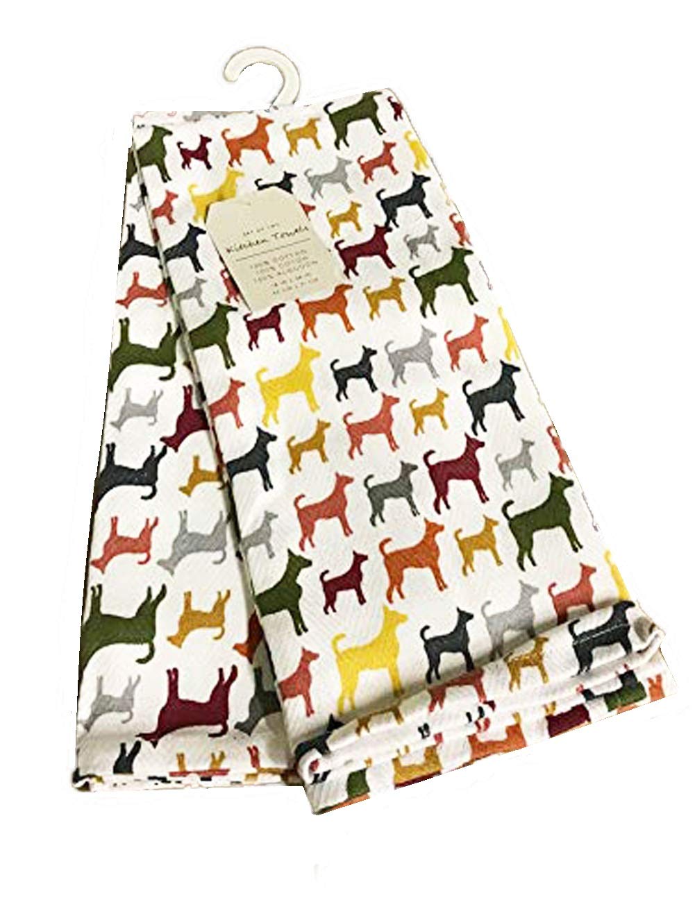 ENVOGUE 2-Pack Soft Plush Kitchen Towels with Cute Dog Design - Absorbent & Durable for Cooking, Cleaning, and Dish Drying - Perfect for Home, Kitchen, and Gift Giving