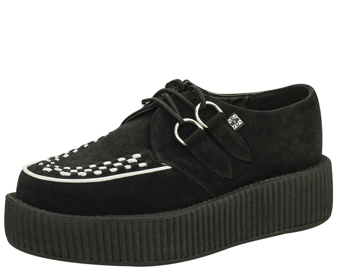 T.U.K. Suede Viva Mondo Creepers Shoes for Women & Men - Vintage Lace Up Platform Boots for Punk, Goth & Alternative Fashion | Perfect for Concerts, Nightlife & Retro Outfits