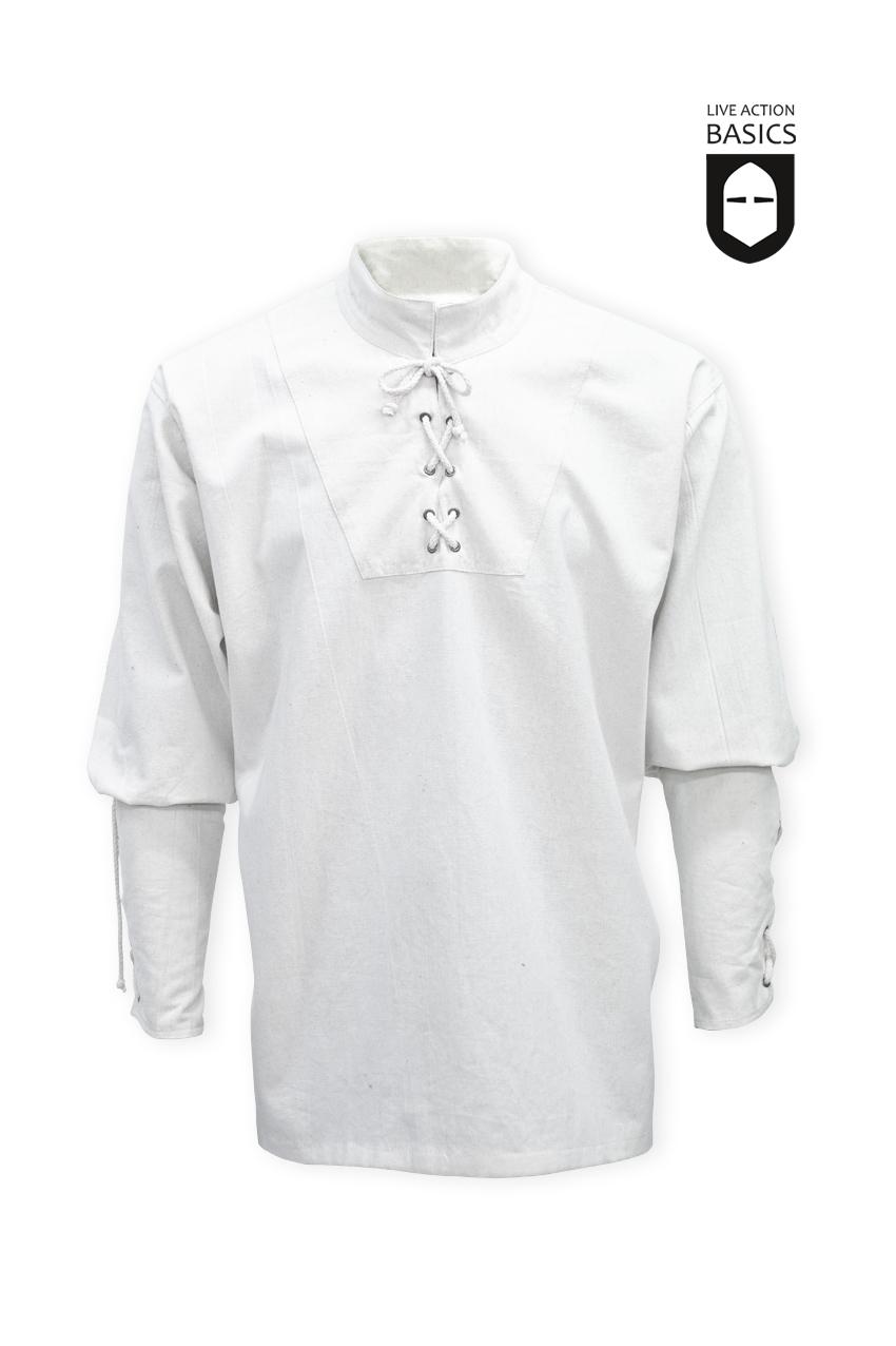 Authentic Pirate Shirt for Men - Natural Linen Costume Top for Renaissance Fairs & Halloween - Vintage Pirate Clothing for Cosplay & Themed Parties