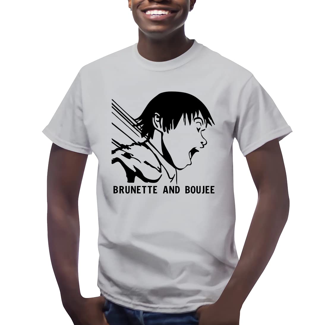Brunette and Boujee Anime Men's Short Sleeve Graphic T-Shirt - Stylish Casual Tee for Anime Fans, Streetwear & Everyday Wear