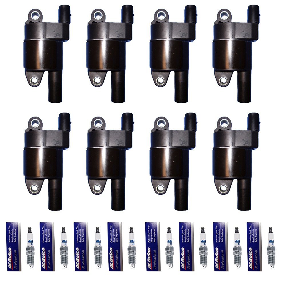 8 Pack 7805-1217 Ignition Coils & 8 ACDelco 41-962 Double Platinum Spark Plugs - Compatible with 1269938 D514A - Perfect for Engine Performance & Tune-Up Kits