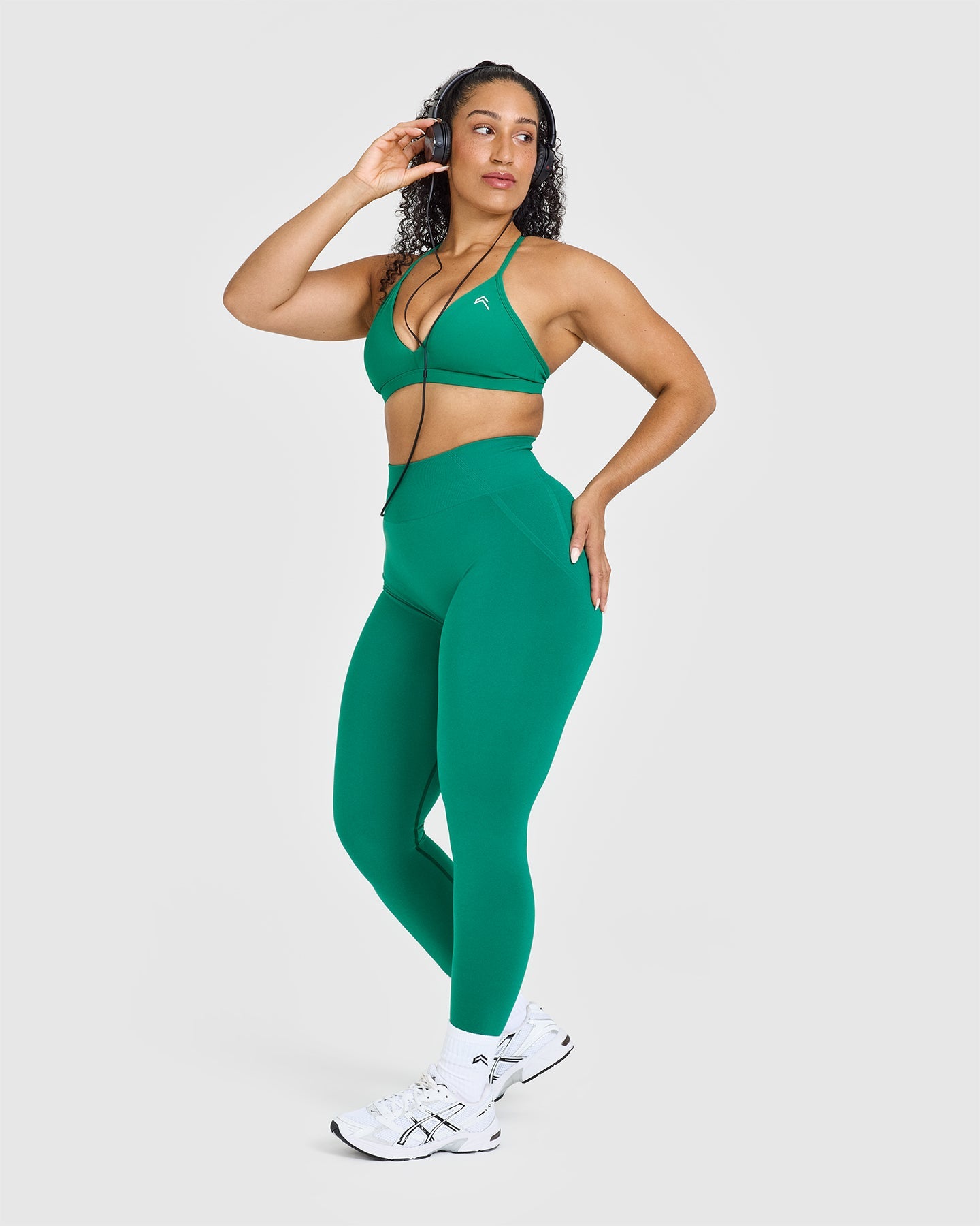 Ultra Soft Micro V Neck Bralette - Washed Emerald Green Seamless Bralette for Women | Perfect for Yoga, Lounge & Everyday Comfort