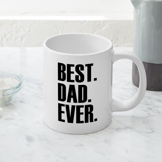 Best Dad Ever 20 oz Ceramic Coffee Mega Mug - Large Insulated Coffee Cup for Office, Home & Gifts | Funny Father's Day Present, Birthday Gift Idea for Dad
