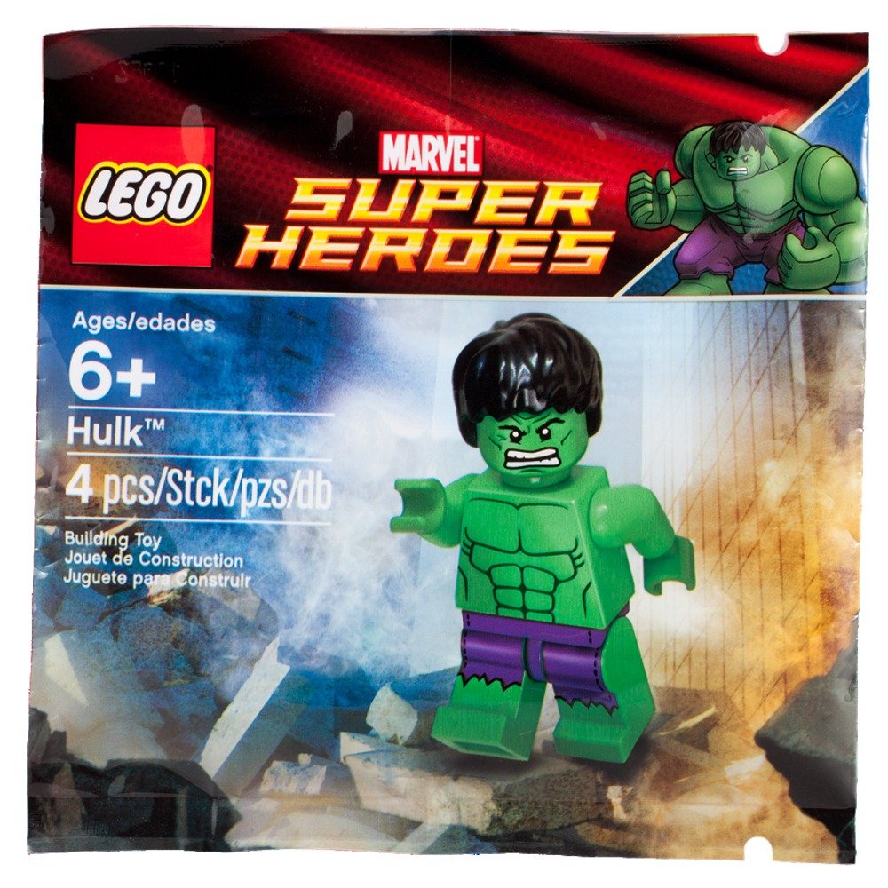 LEGO Marvel Super Heroes Exclusive Hulk Mini Figure Set #6001095 with Ripped Purple Pants - Collectible Action Figure for Marvel Fans, Superhero Display & Gift for Kids & Adults - Perfect for Play, Collection & Home Decoration