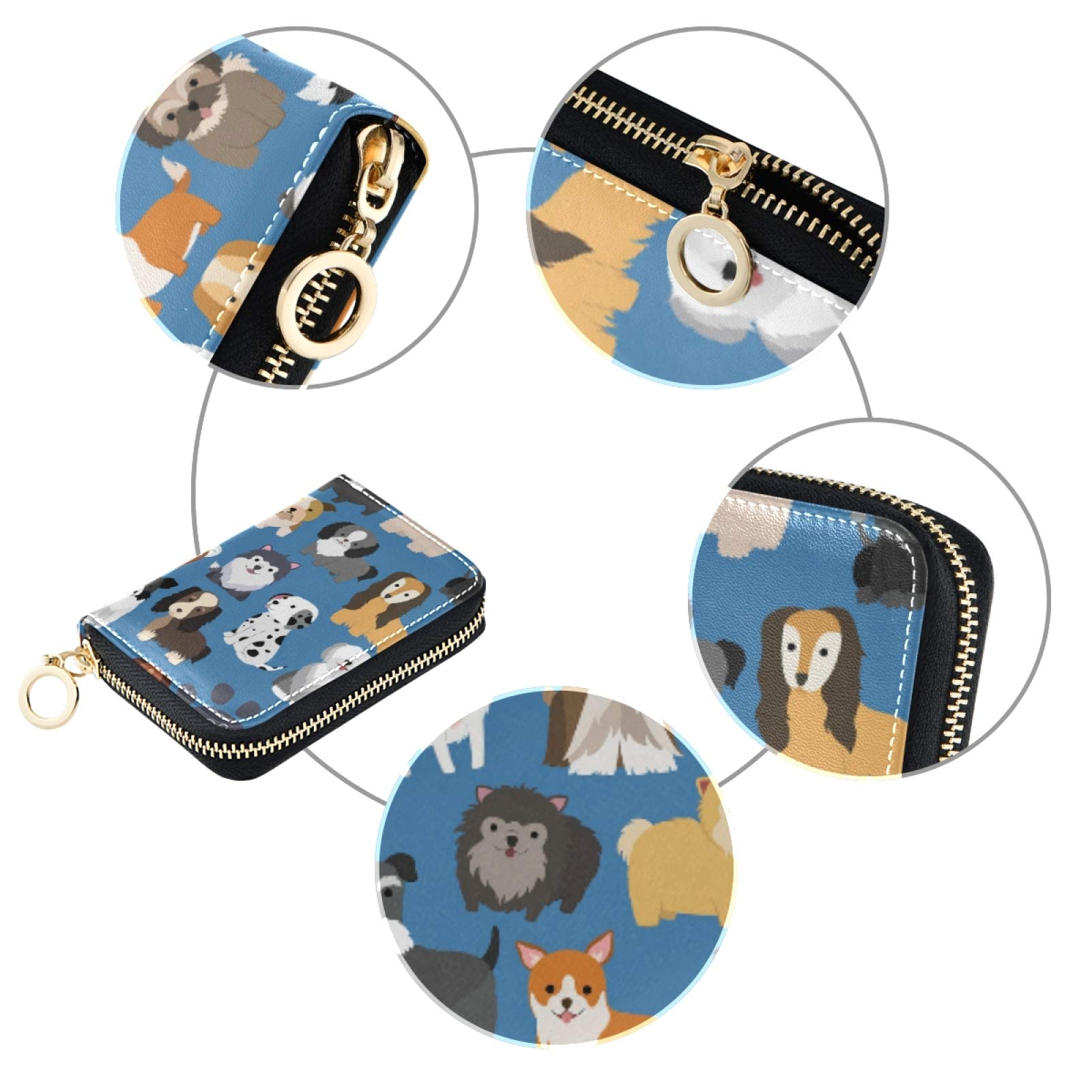 MOYYO RFID Blocking Leather Credit Card Holder - Stylish Zipper Wallet for Women & Girls - Perfect for Travel, Shopping, and Everyday Use