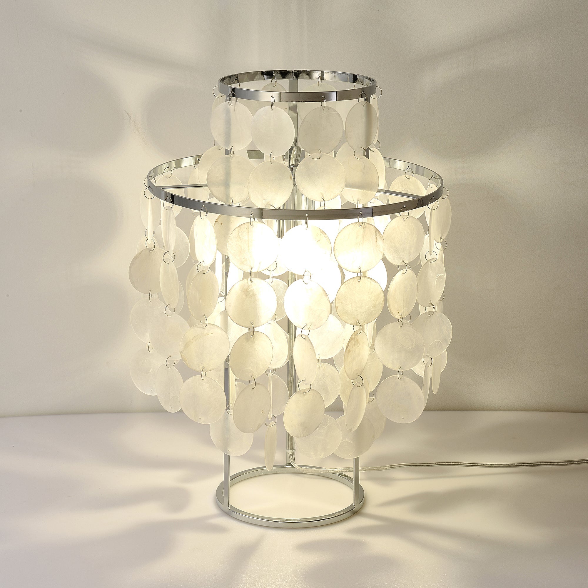 Modern Round Shell Table Lamp - Stylish Bedside & Living Room Lighting for Home Decor | Perfect for Bedroom, Office & Reading Nook