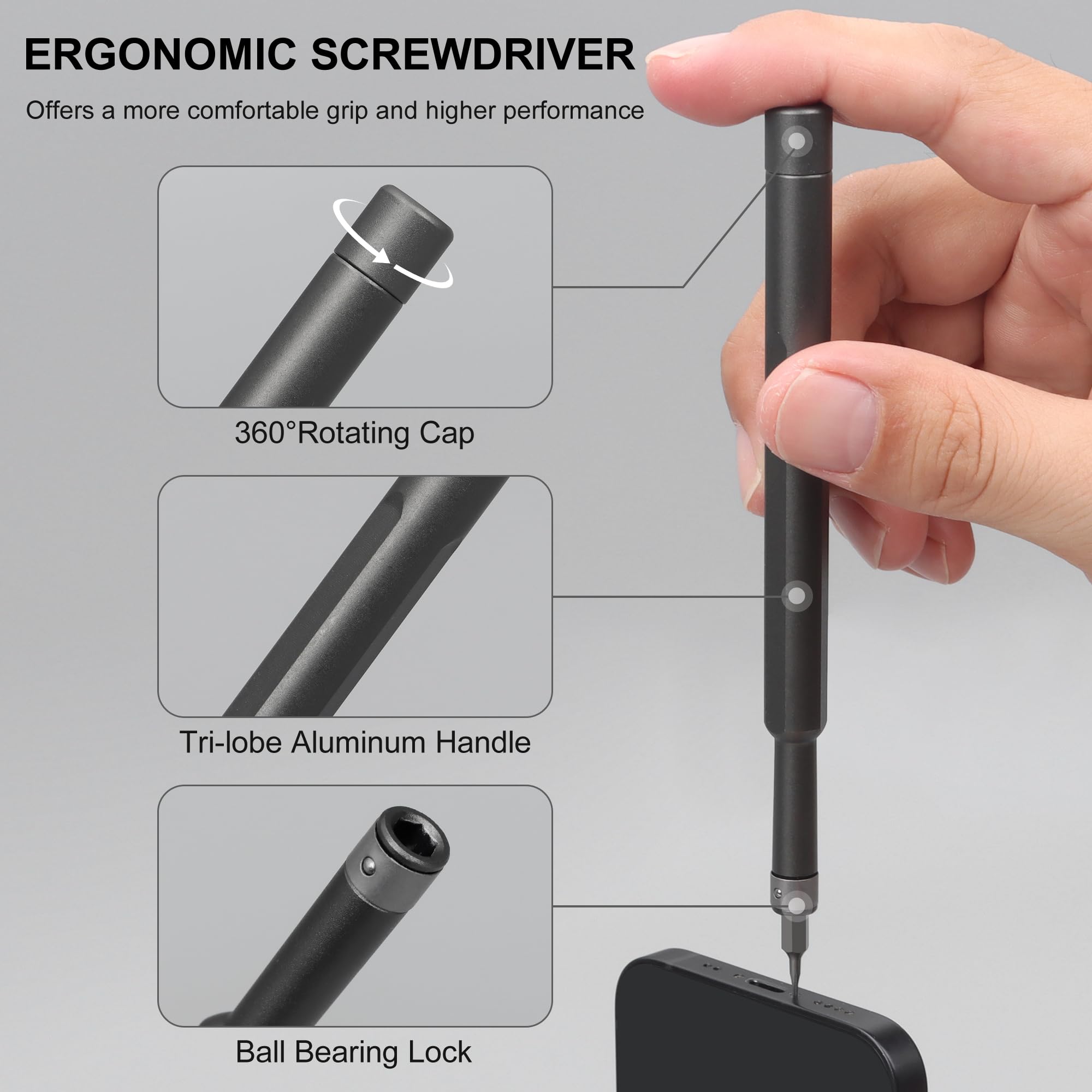 SHARDEN 49-in-1 Precision Magnetic Screwdriver Set - Professional Repair Tool Kit for Electronics, Laptops, Phones, Tablets, Watches & Glasses - Perfect for iPhone, MacBook, PS5, PC & DIY Home Repairs