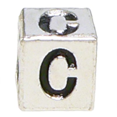 Block Letter 'C' Alphabet Charm for Pandora Bracelets - Sterling Silver Initial Pendant for Jewelry Making & Personalized Gifts