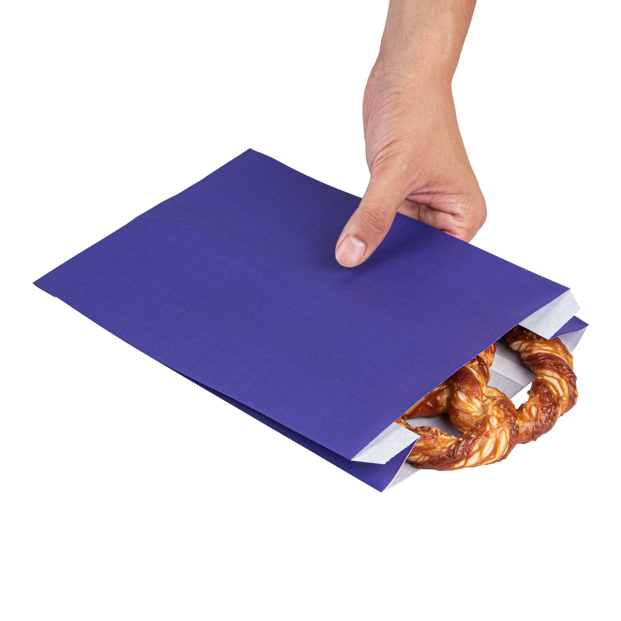 Eco-Friendly Purple Paper French Fry & Snack Bags - 7x3x11 Inches, 100 Count Bulk Box - Perfect for Restaurants, Food Trucks & Party Snack Serving
