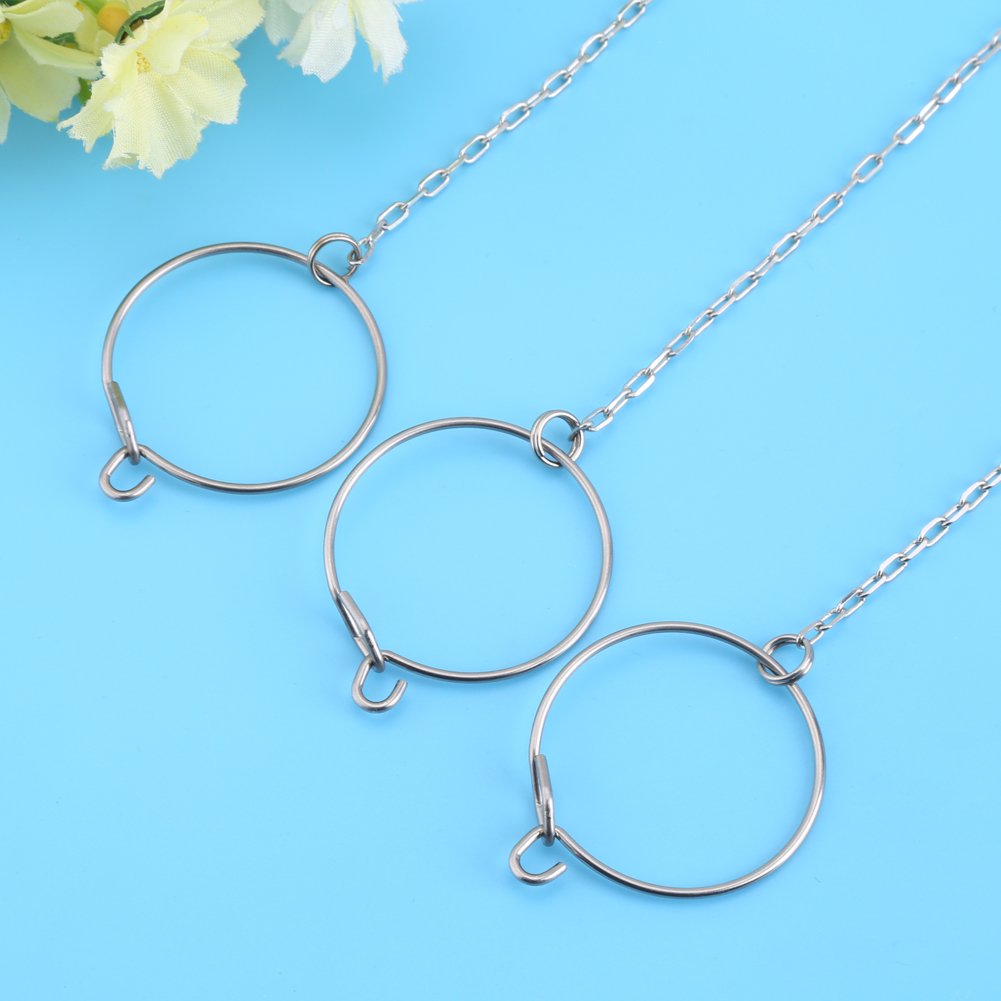 Fdit Stainless Steel Anklet & Ring Toy Set for Pet Parrots - 5.5mm Silver Foot Chain Accessories - Perfect for Training, Playtime & Bird Enrichment Activities