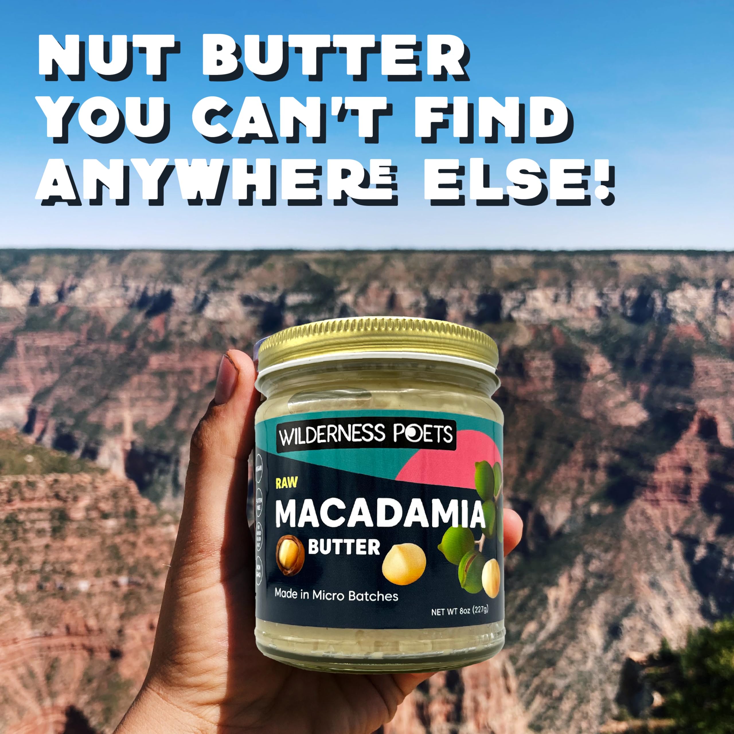 Organic Raw Macadamia Nut Butter - 64oz (4lb) Glass Jar - Vegan, Paleo, Keto-Friendly - Perfect for Smoothies, Baking & Healthy Snacks
