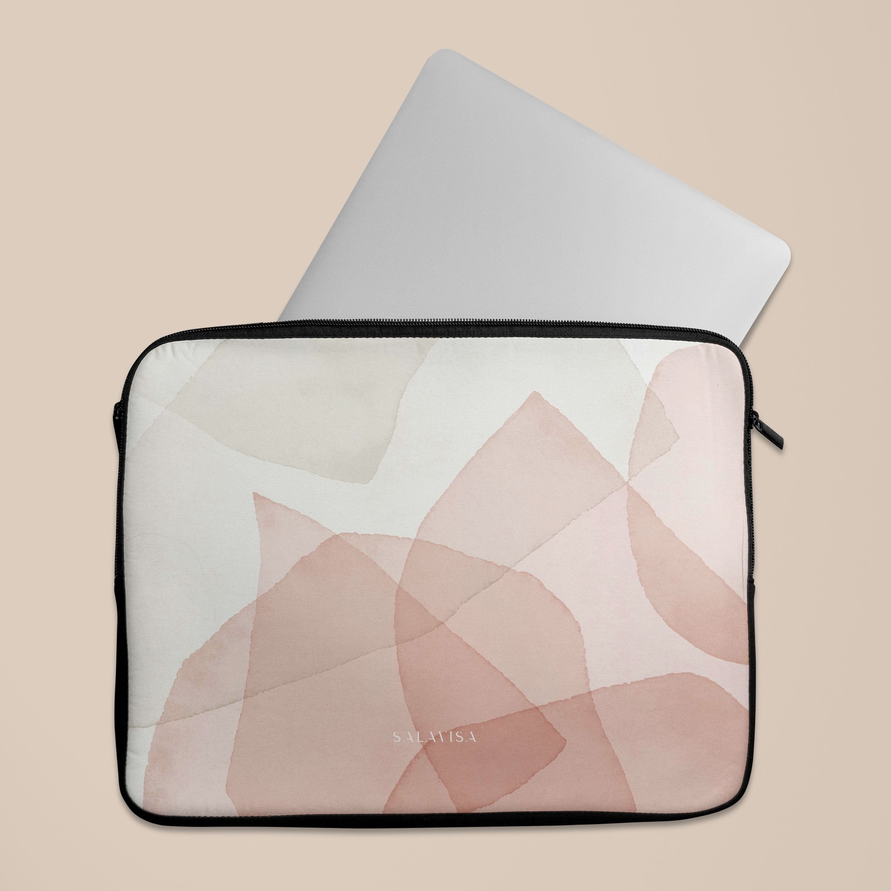 Pink Layered Laptop Sleeve Case - 13-15 Inch Protective Neoprene Cover for MacBook Air/Pro, Ultrabook - Stylish & Durable for Work, School, Travel & Commuting