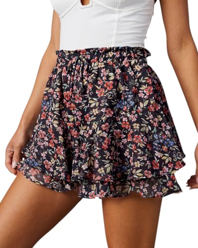 Black Red Floral
