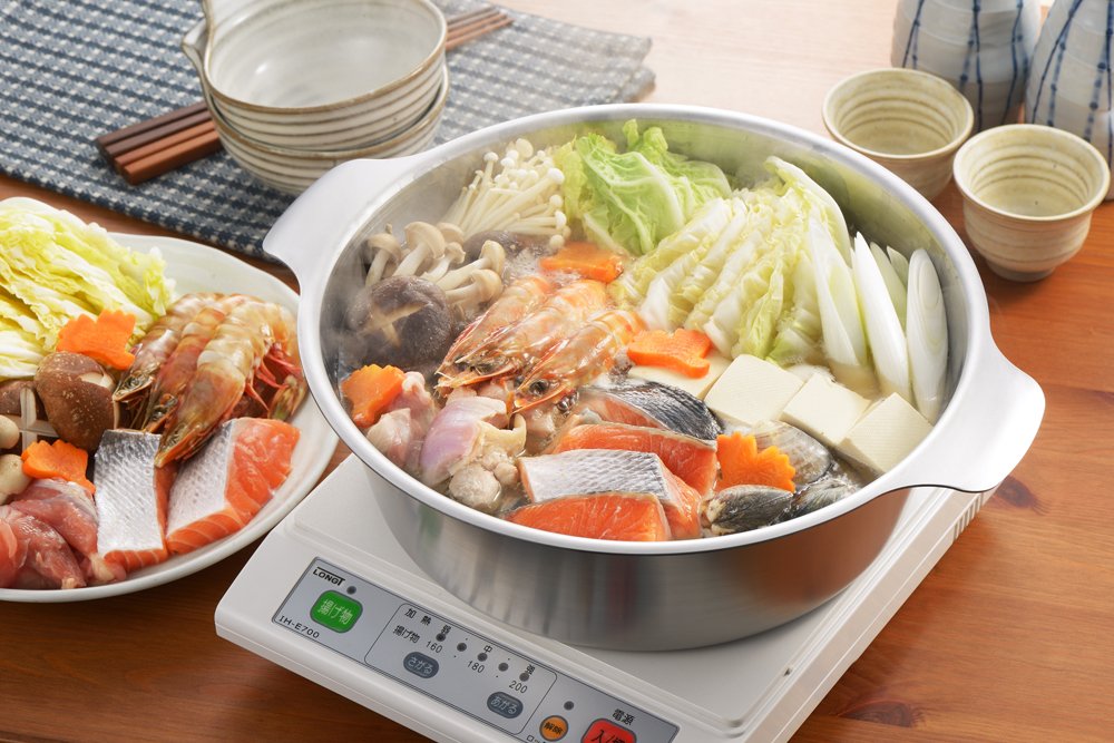 Yoshikawa SJ1678 Premium Stainless Steel Shabu Shabu Hot Pot - 10.2 Inch (26cm) Japanese Style Cookware for Home Dining & Party Cooking