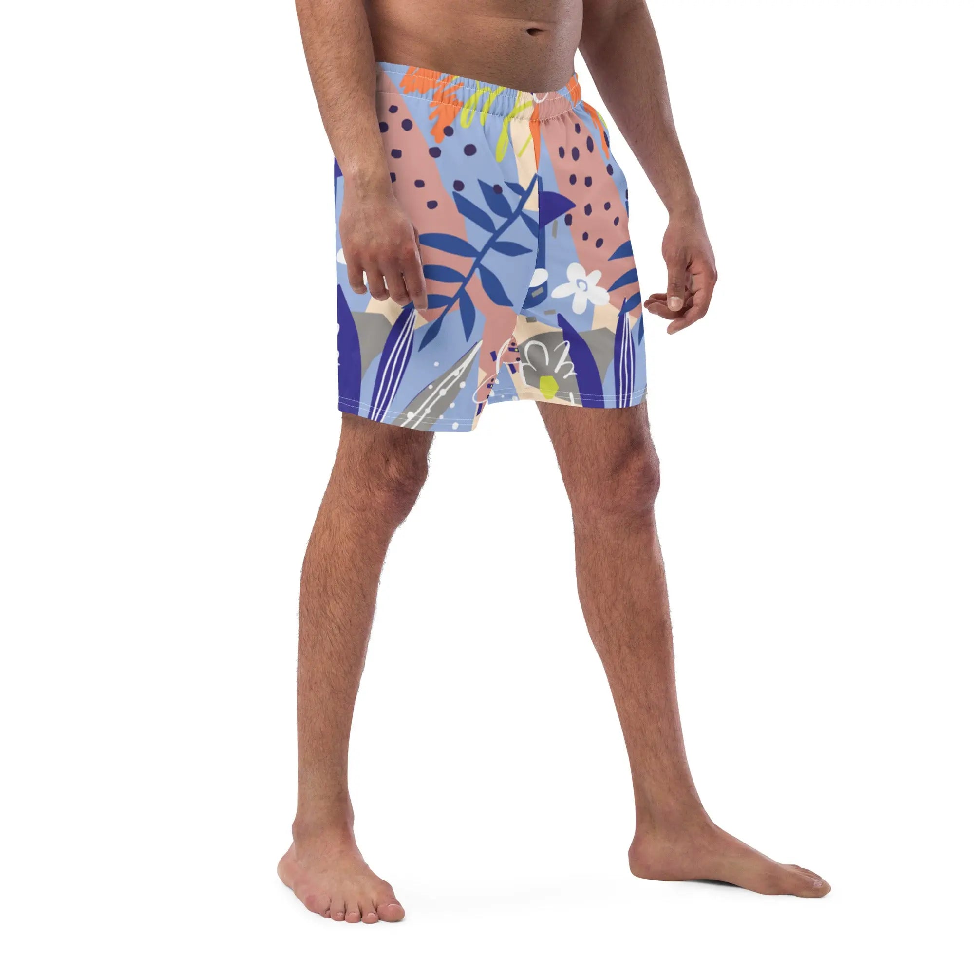 Men's Floral Swim Trunks - Quick Dry Beach Shorts for Swimming, Surfing & Summer Vacations