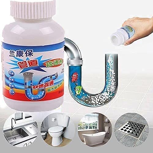**Powerful Sink & Drain Cleaner Powder - Fast Unclogging for Kitchen & Toilet Pipes - 110g Pack (1 Pack) - Ideal for Hair, Grease, and Food Waste Removal**