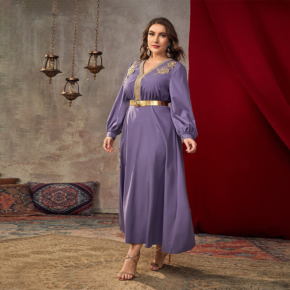 V-Neck Loose Fit High Waist A-Line Dress for Women - Casual Summer Flowy Maxi Dress for Beach, Party & Everyday Wear