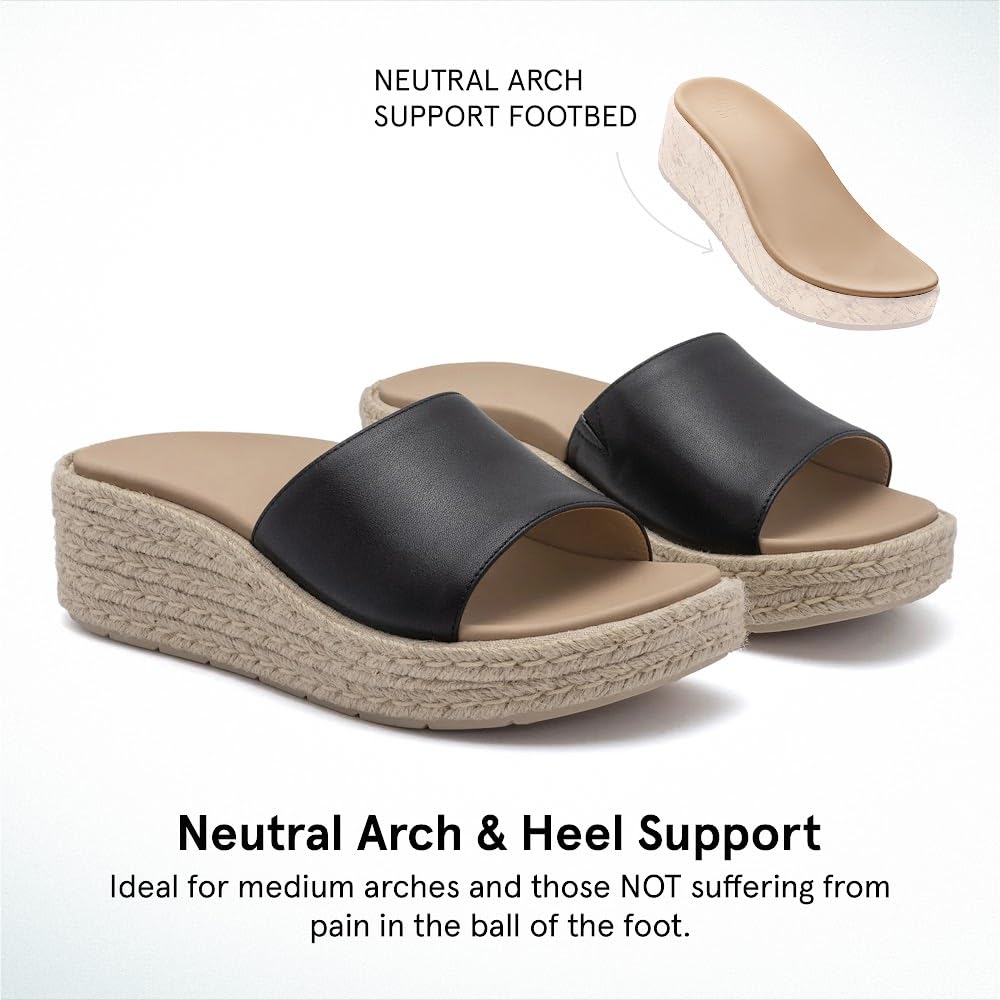 ABEO Solstice Slide Platform Sandals for Women - Orthotic Support Slip-On Espadrilles - Comfortable Dressy Summer Sandals with Built-In Arch Support | Perfect for Beach, Vacation & Casual Outings