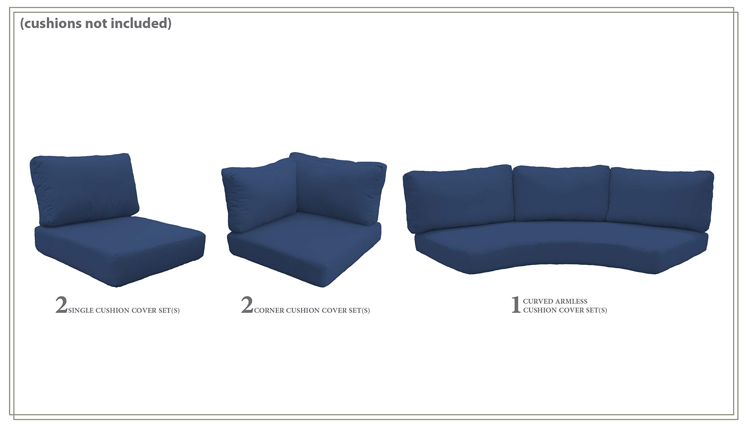 TK Classics Navy Blue Sofa Cover Set for FLORENCE-06e (Cushions Not Included) - Perfect for Living Room Furniture Protection & Style Upgrade