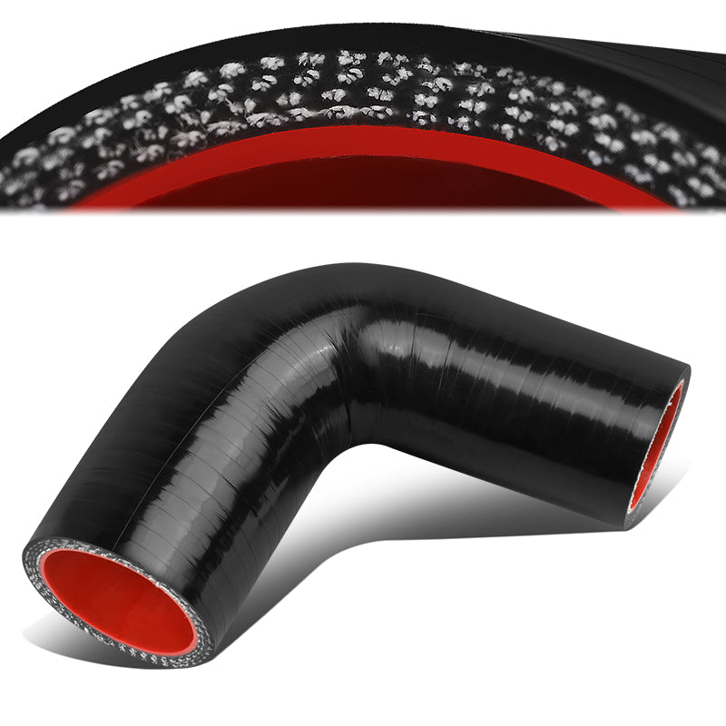 1 in. to 3 in. 90 Degree Elbow 3-Ply High Temperature Silicone Reducer Hose - Perfect for Automotive, Marine & Industrial Applications