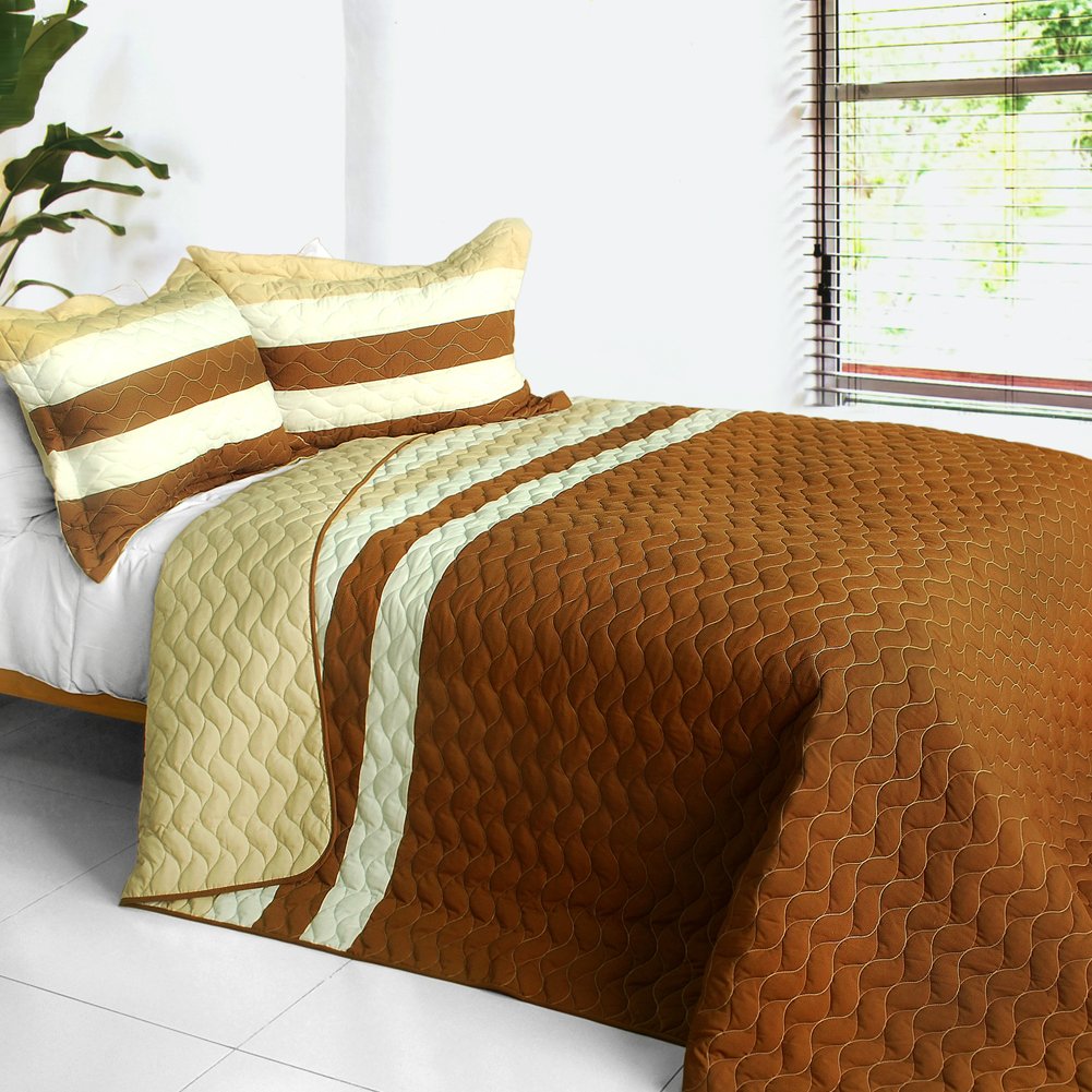 3PC Patchwork Quilt Set Full/Queen Size - Irish Inspired Bedding Collection for Cozy Home Decor | Perfect for Master Bedroom, Guest Room & Airbnb Styling