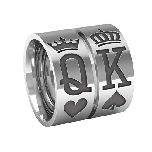 King and Queen Couple Rings - Sterling Silver Matching Wedding Bands for Him & Her | Perfect Engagement Rings, Anniversary Gifts for Couples | Ideal for Proposals, Vow Renewals, and Romantic Occasions