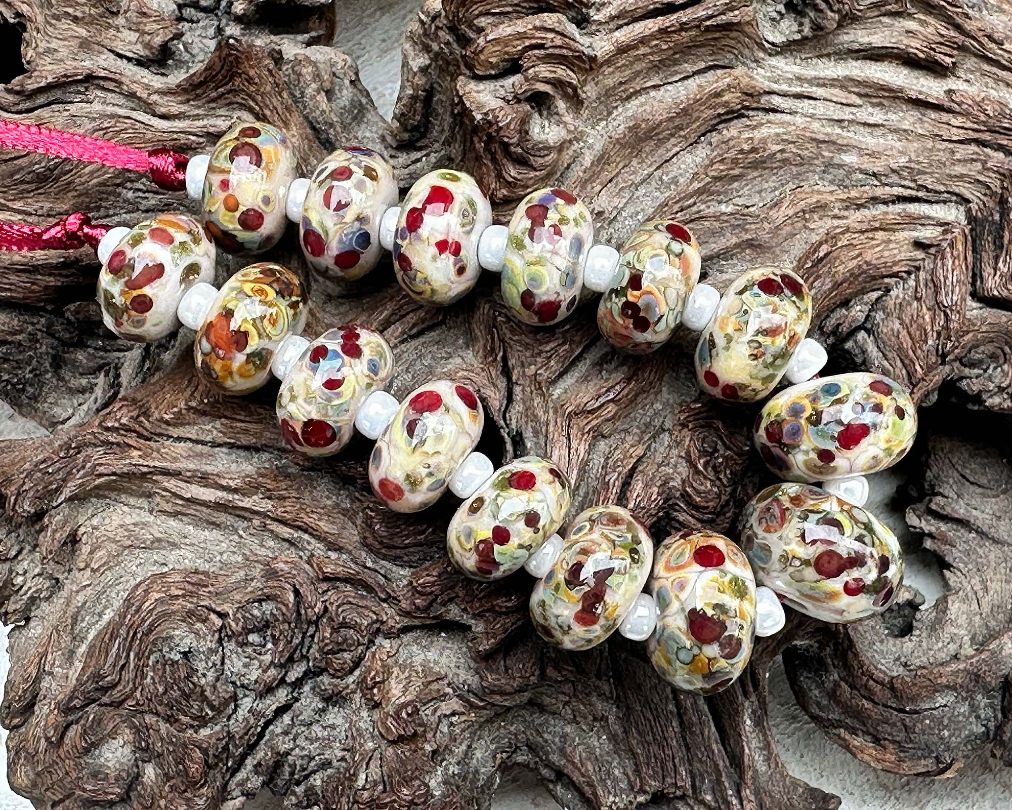 15pcs Genuine Garnet Stone Graduated Lampwork Beads Set - 6-12mm Round Beads for Jewelry Making, DIY Bracelets & Necklaces - Natural Gemstone Beads for Crafting, Gifts & Spiritual Healing