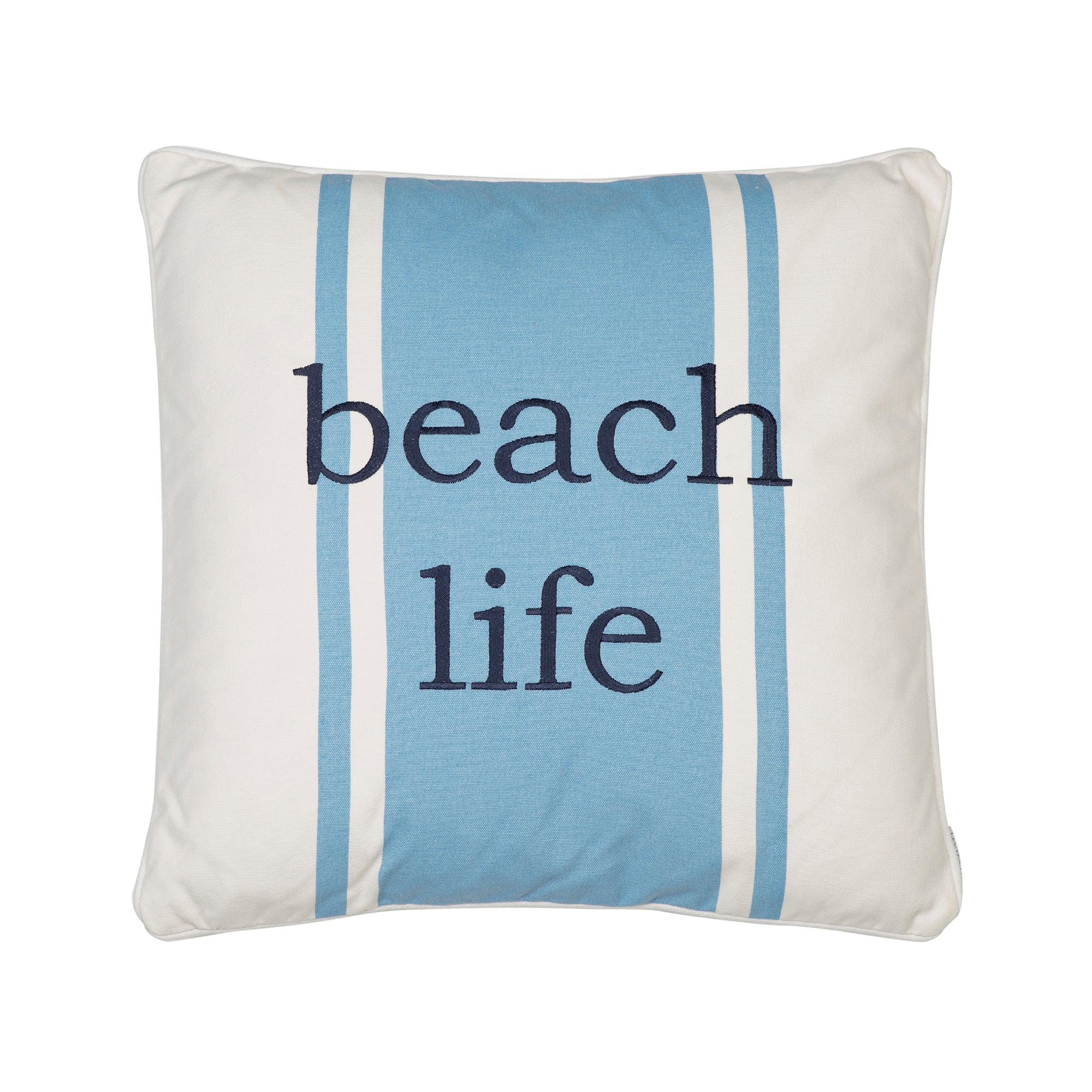 St Bart Striped Beach Life Pillow - Coastal Decor Throw Pillow for Sofa, Bed & Outdoor Patio - Nautical Striped Cushion for Summer Home, Beach House & Vacation Decor