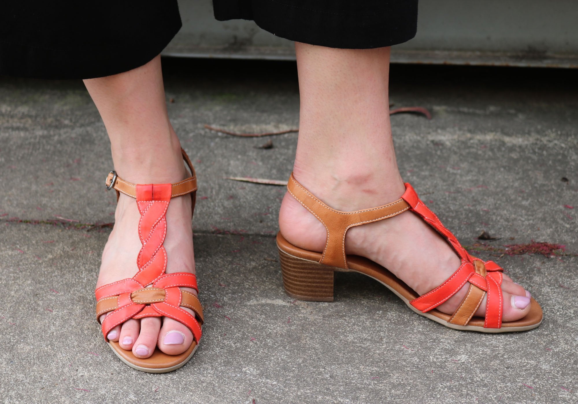 Orizonte Candi Women's European Leather Mid Heel Comfortable Sandals - Stylish & Supportive for Work, Weddings & Summer Outings