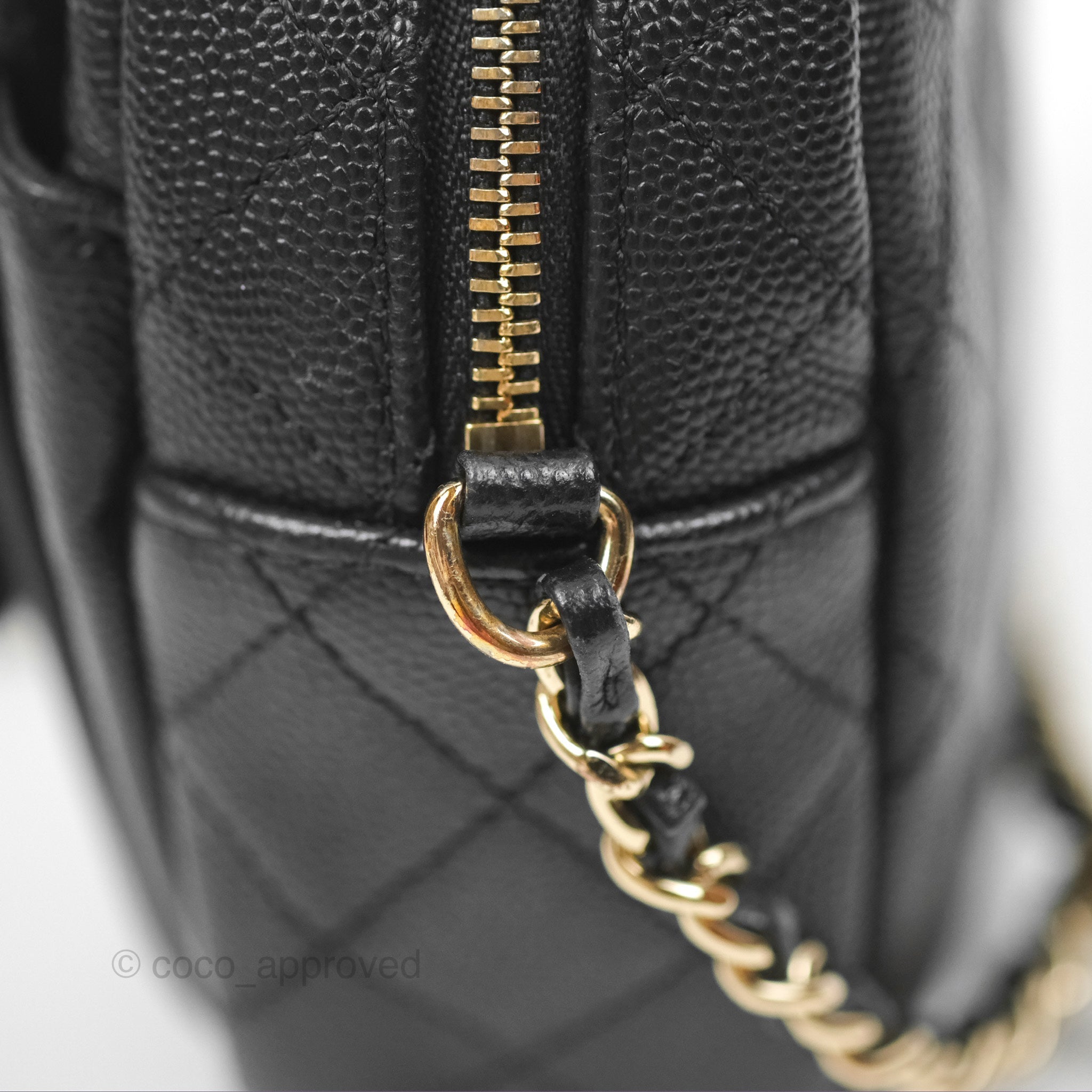 Chanel CC Day Camera Bag in Black Caviar Leather with Gold Hardware - Luxury Crossbody Bag for Women, Perfect for Everyday Use & Special Occasions
