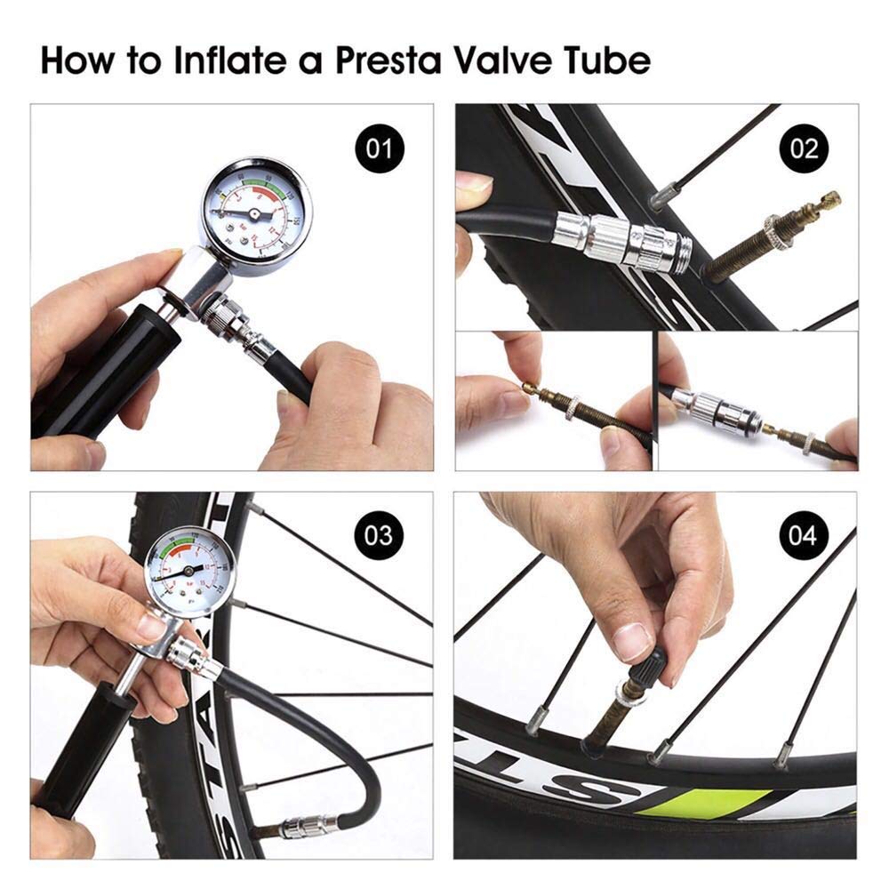 Portable Bike Tire Repair Kit with Mini Pump, 16-in-1 Multi-Tool, Tire Levers & Tail Bag - Complete Cycling Tool Set for Road, Mountain & BMX Bikes - Perfect for Emergency Repairs On-The-Go