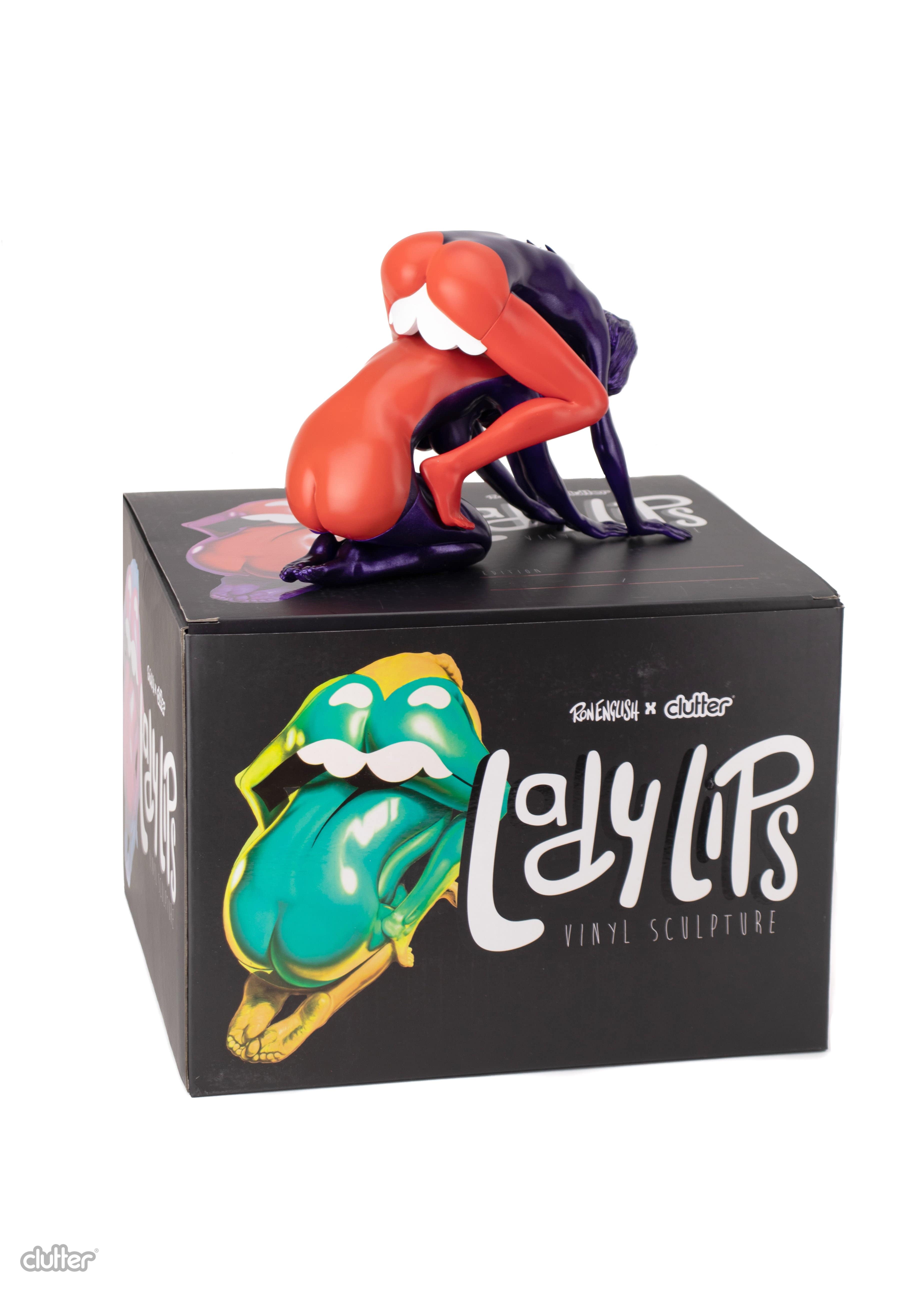 Ron English x Clutter Lady Lips Art Sculpture - IamRetro Exclusive Collectible Pop Art Decor for Home & Office Display