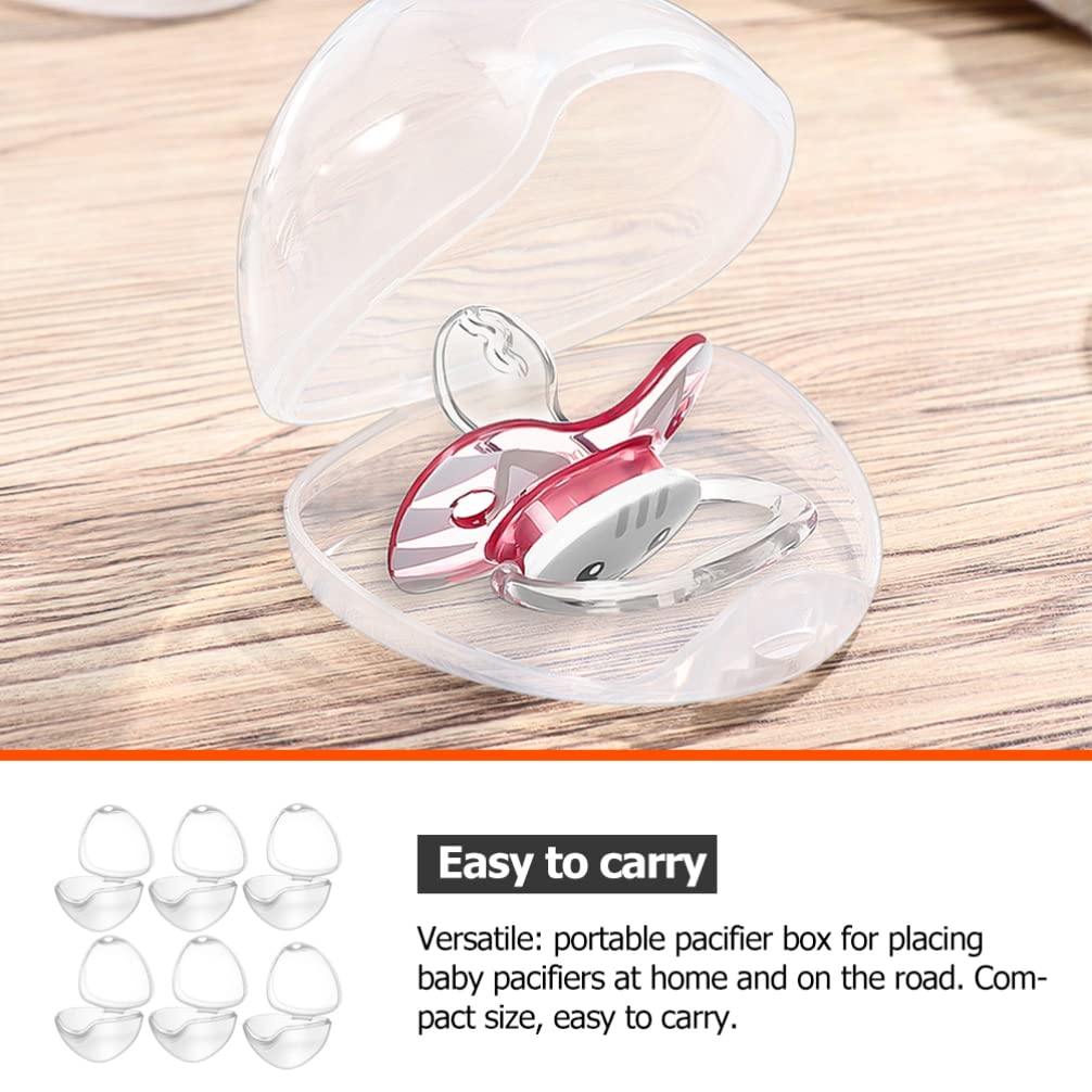 Healifty 6-Pack Baby Pacifier Holder Case - BPA-Free Pacifier Storage Container with PP Cover for Newborns & Toddlers - Perfect for Travel, Daycare & Outdoor Use