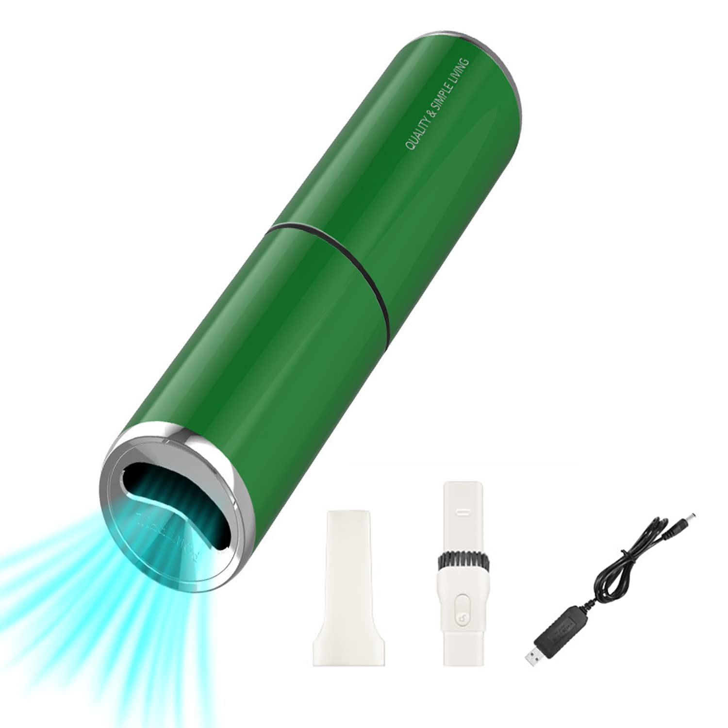 Mini Cordless Handheld Vacuum Cleaner for Car & Home - Portable Rechargeable Car Vacuum, Lightweight & Powerful for Pet Hair, Carpet, Office - Quick Cleaning Anywhere (Green) - Perfect for Cars, Sofas, Stairs & Tight Spaces