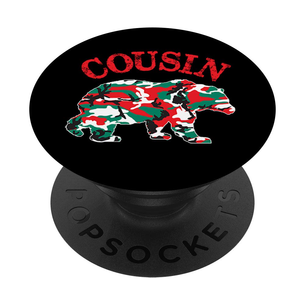 Christmas Camo Cousin Bear Matching Camouflage Pajama Family Set | PopSockets Grip & Stand for Phones & Tablets | Perfect for Family Gatherings & Holiday Photos