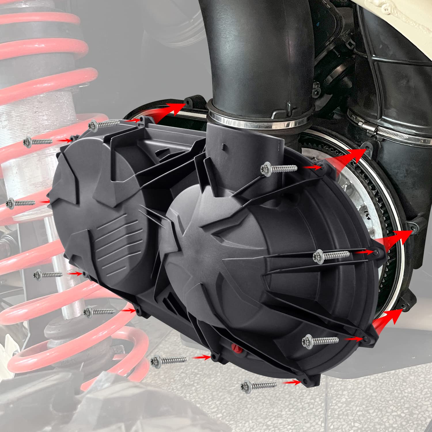 Can-Am Maverick X3 XDS XRS Outer Back Plate Clutch Cover & CVT Air Guide (2017-2025) - Replacement #420212508 - Durable Belt Housing Protection for Off-Road & UTV Adventures