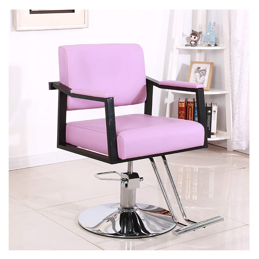 Professional Hydraulic Barber Chair - Salon Styling Chair with Swivel & Adjustable Lift for Hairdressing, Beauty & Barber Shops - Pink Salon Furniture for Comfortable Haircuts & Styling