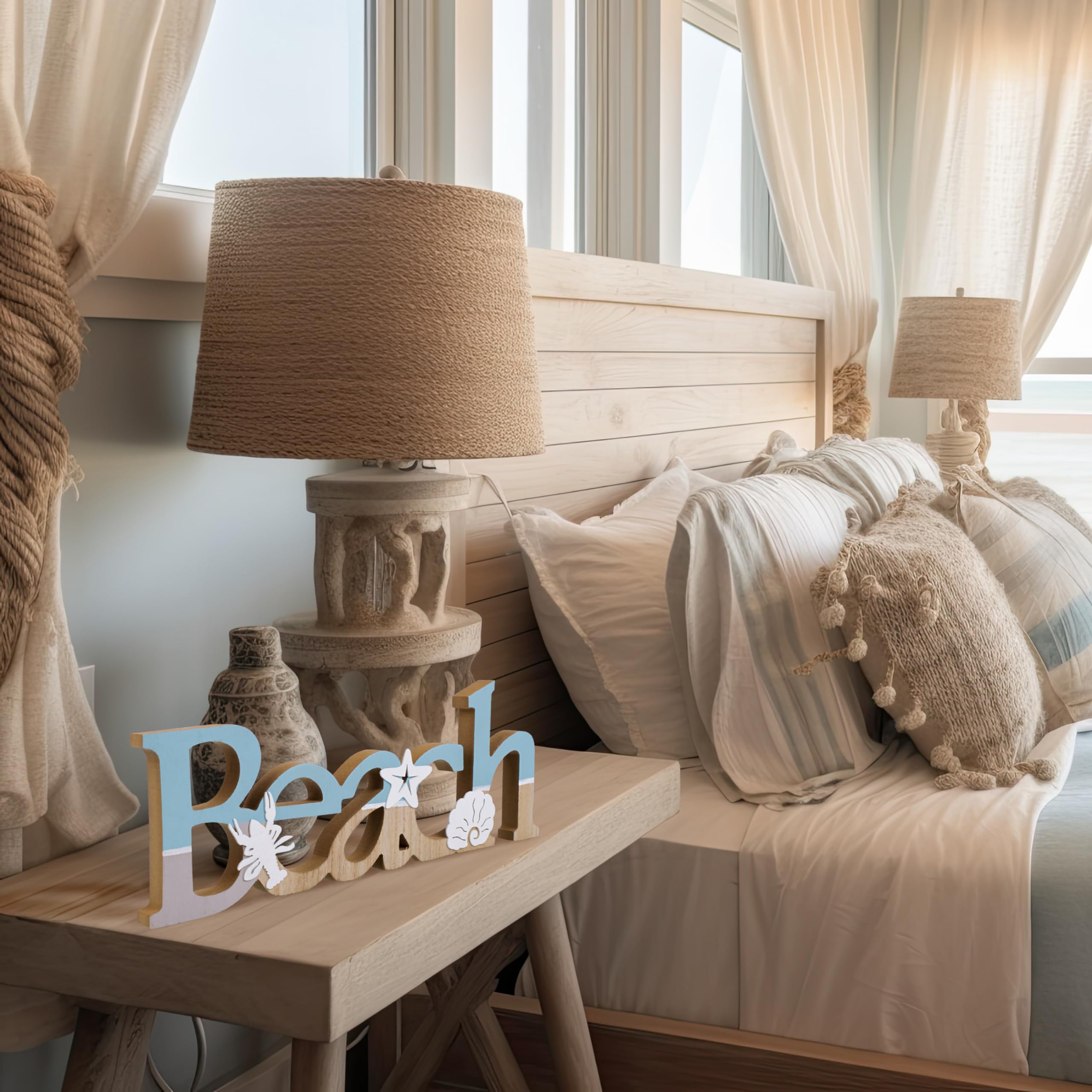 TideAndTales Coastal Wooden Wall Art Set of 3 - Beach, Ocean & Sea Signs for Home & Office Decor | Nautical Theme Room Decorations | Perfect for Beach House, Bathroom & Coastal Living Spaces