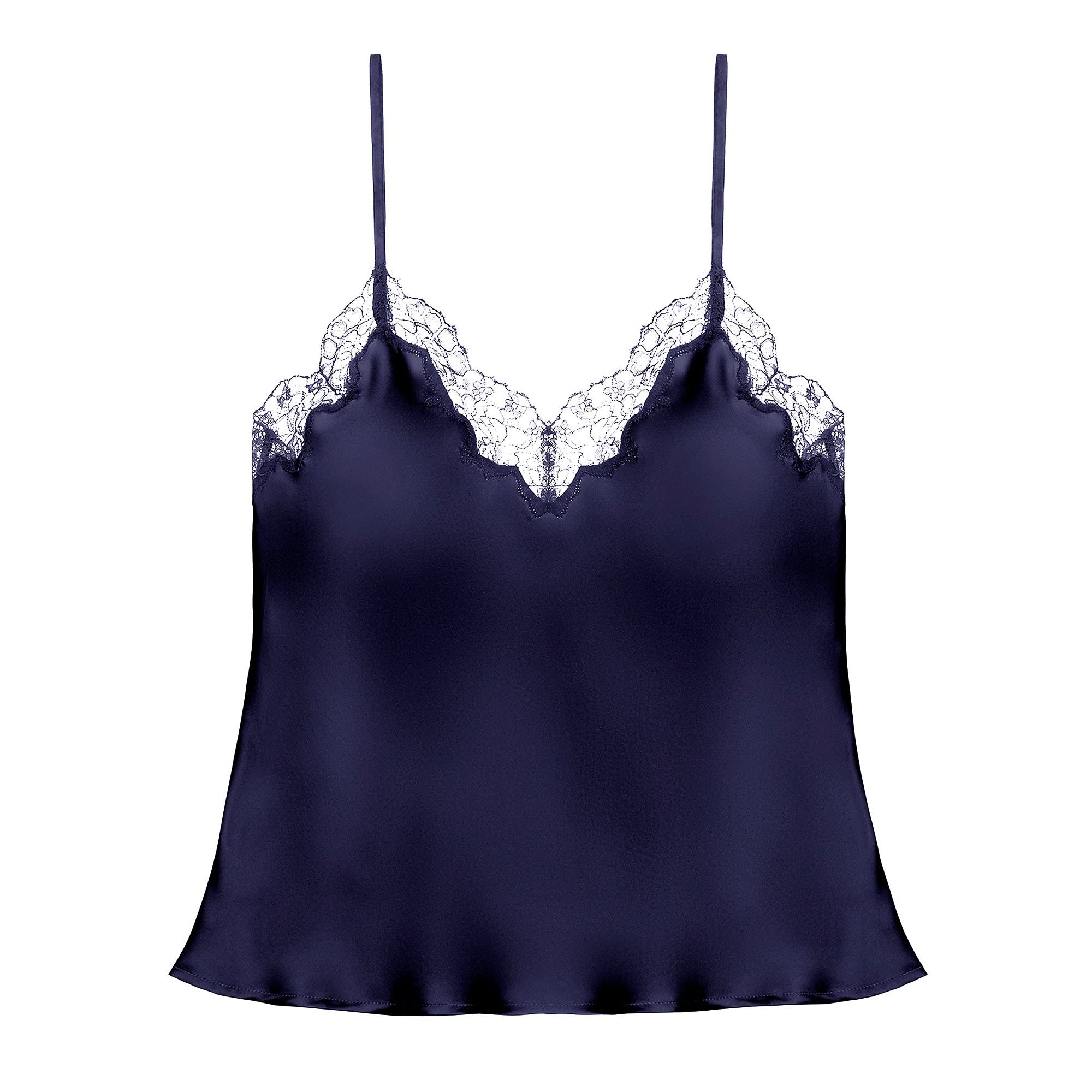 Journelle Women's Charlotte Camisole Tank Top - Soft Stretch Lace Trim Sleeveless Shirt for Layering, Sleep & Casual Wear