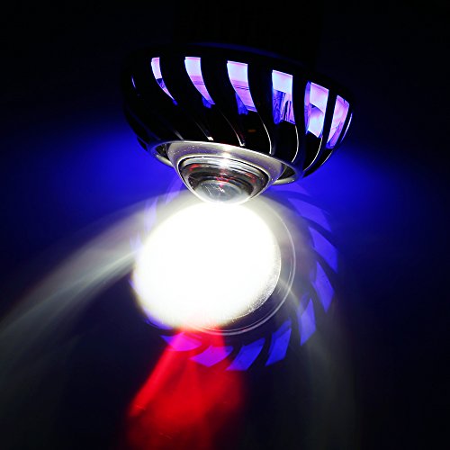 Keenso Motorcycle LED Headlight - Hi/Low Beam Projector with Dual Halo Angel Devil Eye Lights (Blue Halo Ring) for Harley, Honda, Yamaha - Perfect for Night Riding & Custom Bike Upgrades